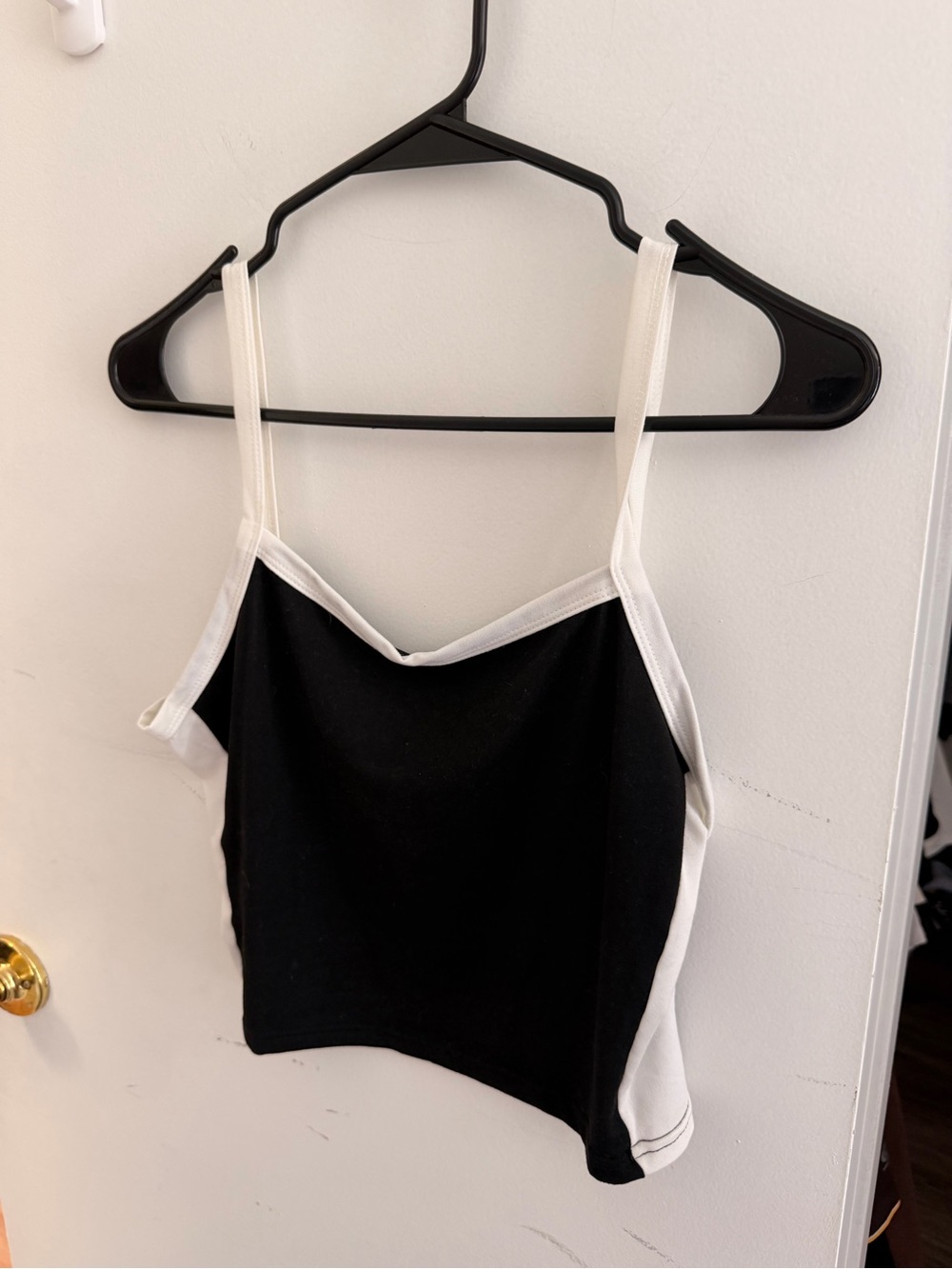 Black and White Contrast Cami Tank Top